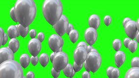 Silver Balloons Flying from Bottom to Top Isolated on Gradient Background With Luma,4K Video Element - Powered by Shutterstock - Get 15% off with code: PIKWIZARD15