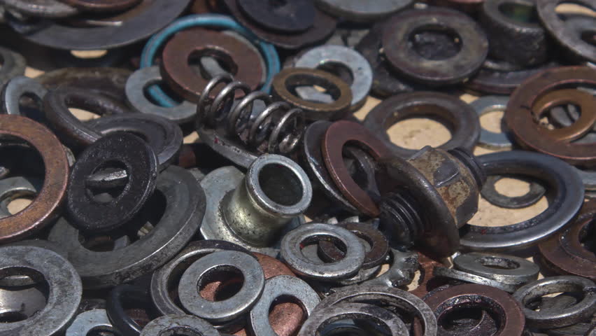 Worn Industrial Rusty Washers and Screws Footage. | Shutterstock HD Video #1098561471