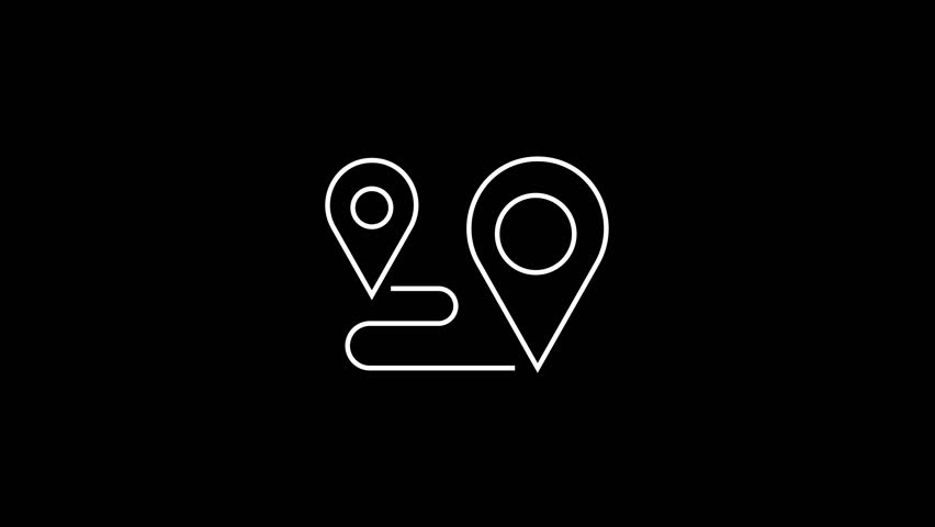 Cool linear minimalistic route icon animation. route icon. loop animation.