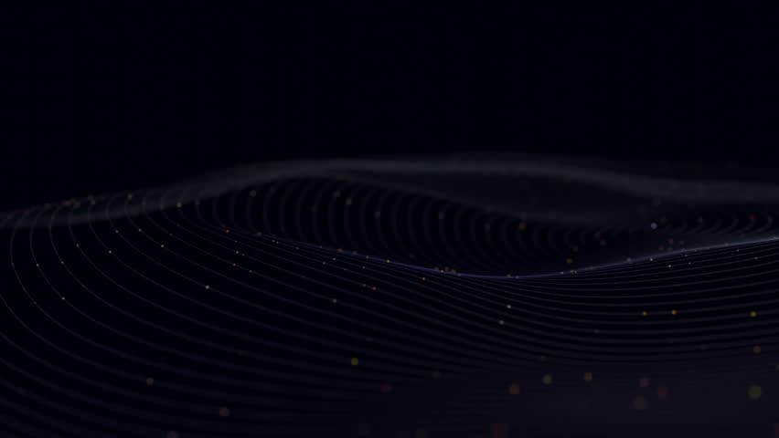 animation orange light emission particle move along spiral circle curve on hard dark blue background with depth blur effect, 3d render. Royalty-Free Stock Footage #1098570197
