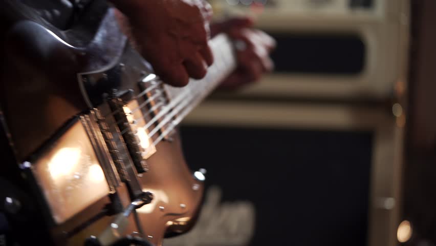 Close-up of Man Playing Electric Guitar