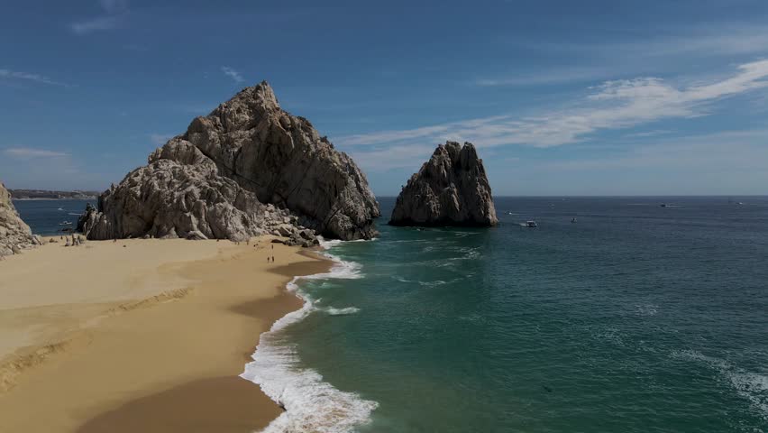 Aerial view of Cabo San Lucas at sunset, Baja California, Mexico.