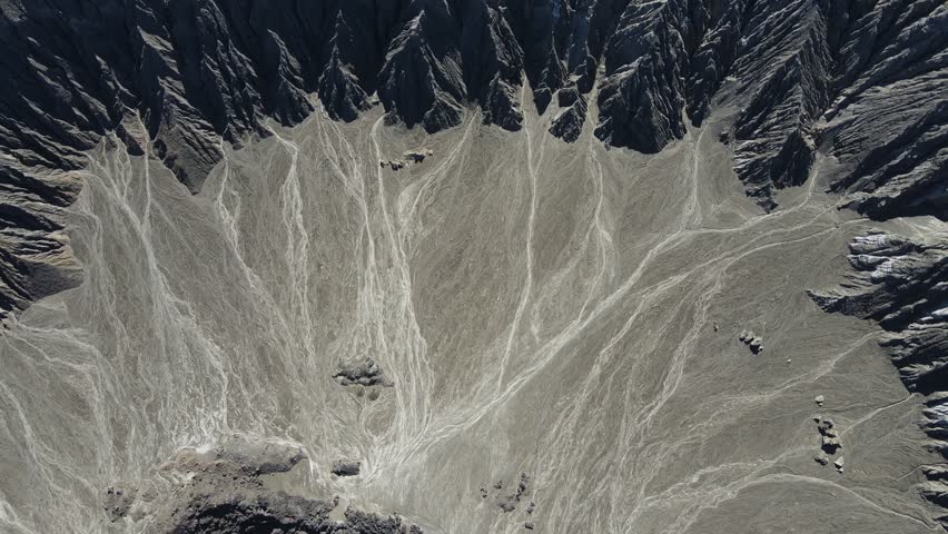 Aerial view of the volcano crater on Isla san Benedicto, a volcanic island in the Pacific Ocean, Colima, Mexico.