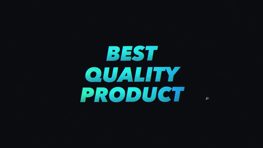 Best Quality Product motion text with retro glitch effect. 4k 60fps footage for product quality | Shutterstock HD Video #1098583979