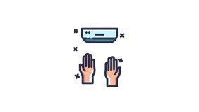 Dry Hands, Icon Animation. Animated icons Interface icons, Animation Stock Footage. Suitable for Health Care and Medical Animated icons.