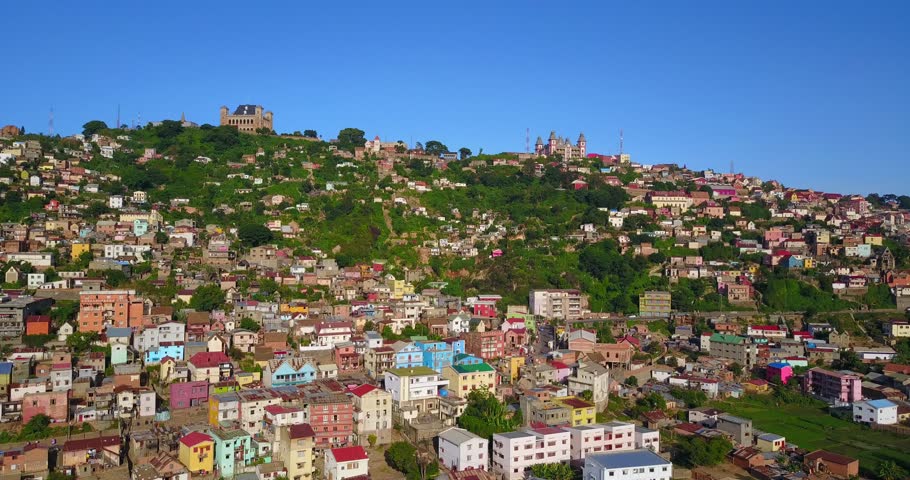 City ​​of Antananarivo the capital of Madagascar, there is also the royal palace at the top of the mountain