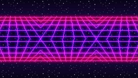 Animated Retro background. Motion design. Synthwave. Pixel art 8bit Vector video game