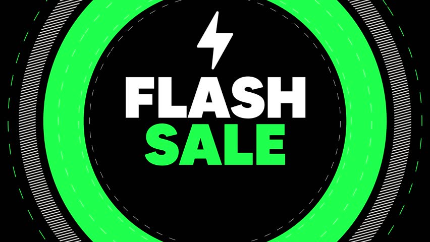 Flash sale graphic element. flash banner design background 4k animation V1