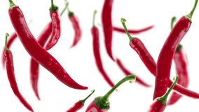 Slow motion of flying red hot chili peppers. Filmed on high speed cinema camera. white background
 - Powered by Shutterstock - Get 15% off with code: PIKWIZARD15