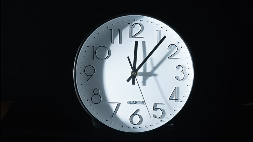 A time lapse video of large wall clock isolated on a black background | Shutterstock HD Video #1098599045
