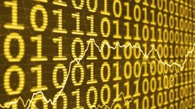 Three-dimensional computer binary numbers with golden graphs animation background.	 - Powered by Shutterstock - Get 15% off with code: PIKWIZARD15