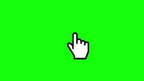 Hand touch and arrow click.  green screen. User interface element.  cursor clicking on screen.  cursor clicking on screen. 2d animation, computer mouse click gesture. Hand Pointer pressing button - Powered by Shutterstock - Get 15% off with code: PIKWIZARD15