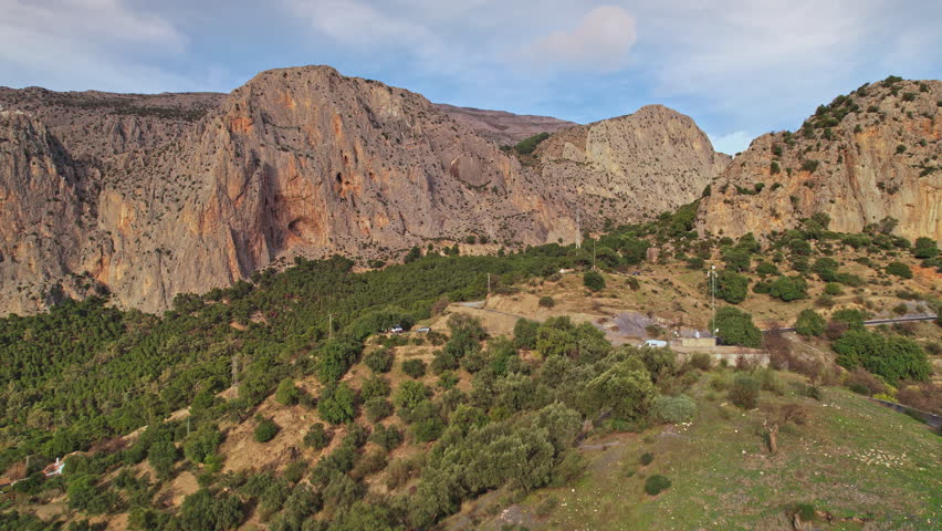 El Chorro, Spain, Camino del Rey on a bautiful mountain landscape