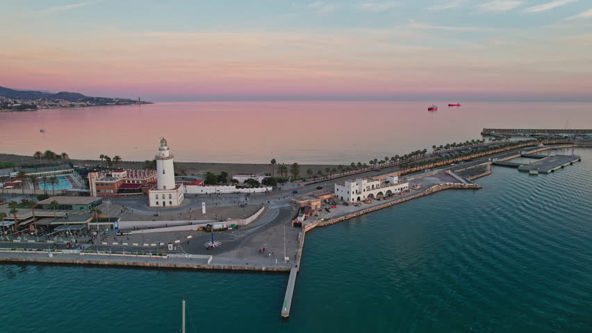 Coastline in province of Malaga at night, Andalusia, southern Spain