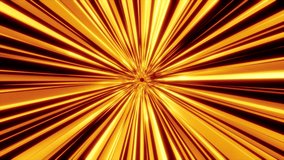 Abstract glowing yellow futuristic energetic fast tunnel of lines and bands of magical energy in space. Abstract background. Video in high quality 4k, motion design