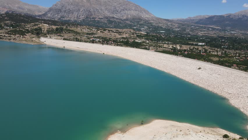 Drone image taken at Çayboğazı Dam in Antalya
