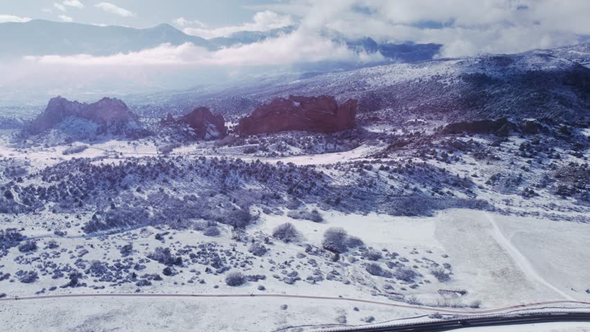 Garden of the Gods Colorado Springs Winter day.