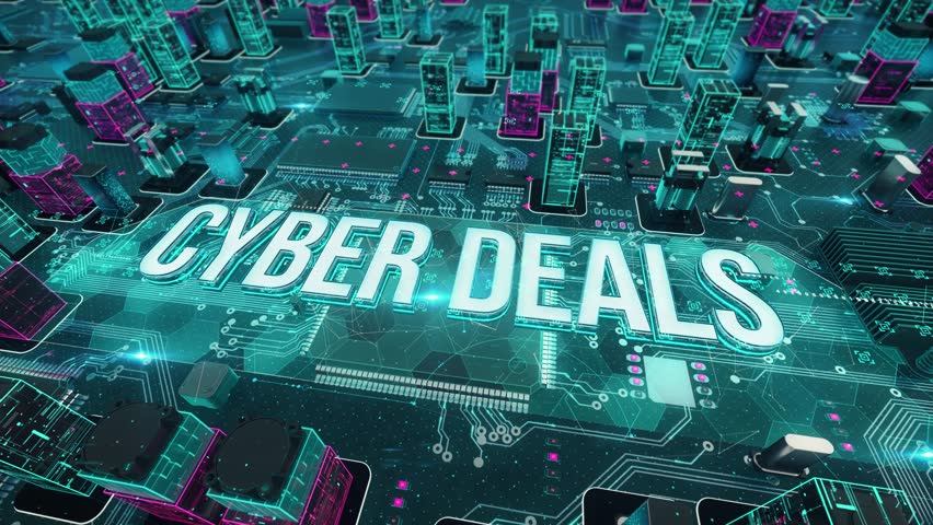 Cyber Deals with digital technology hitech concept | Shutterstock HD Video #1098619121
