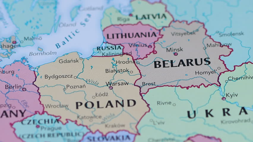 Warsaw, Poland, capital city of Poland, pinned on political map. 