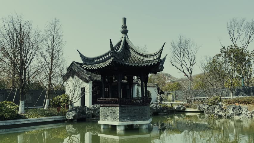Historical old buildings of Nanjing city in Jiangsu, China