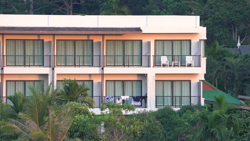 Vacation Resort At Sunset In Lush Green Tropical Landscape - Static