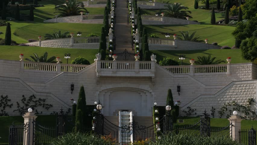 Lower Bahai Gardens and Shrine of the Bab in Haifa, Israel