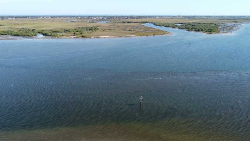  4K drone shot of flying out over the intercostal Saint Augustine Florida 