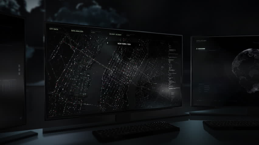 Software Scanning City Map Data To Track Position Of Transport Vehicles. Analysis Of City Map Data By Advanced Satellite Network. Using City Map Data To Locate Transport Vehicles Routes. Surveillance | Shutterstock HD Video #1098667087