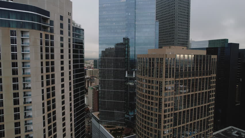 Downtown Houston Skyscrapers Aerial View