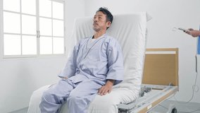 A man sleeping on a transforming electric reclining bed.