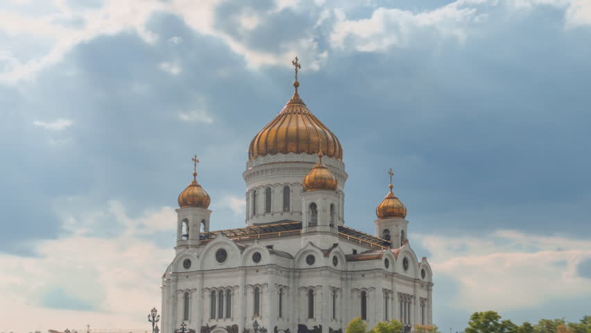 Hyper lapse, Cathedral of Christ the Savior, Moscow, Russia