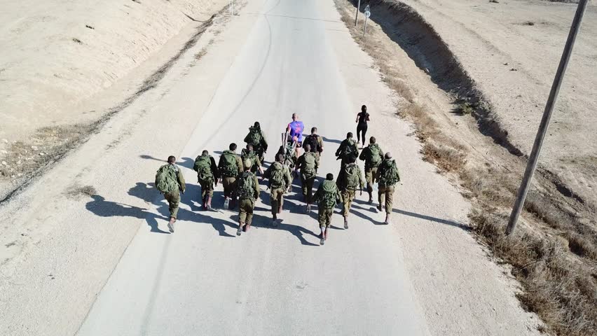 A number of First Army soldiers ran under the guidance of their trainers