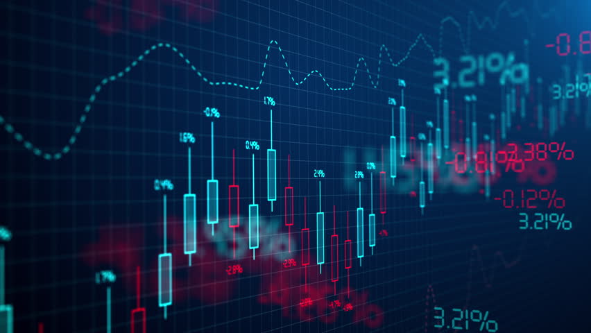Stock market and exchange data of price at market wall. Change and volume. Financial indexes change up and down over time. Concept of cryptocurrency and bitcoin BTC crypto trading | Shutterstock HD Video #1098678685