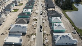 Drone flyover video of a new residential community in Central Florida, drone