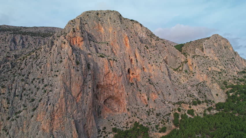 El Chorro, Spain, Camino del Rey on a bautiful mountain landscape