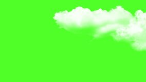 Animated slow moving cumulus clouds on green screen
