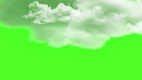 Animation of bright dim clouds moving slowly on a green screen