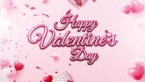 Valentine day greeting. happy valentine's day. Pink Rose video. Pink Rose Petals happy valentine day background. - Powered by Shutterstock - Get 15% off with code: PIKWIZARD15