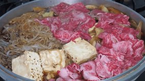 Sukiyaki Japanese home cooking video