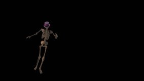 Skeleton Dancer Transparent Alpha Video Animation