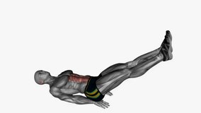 leg lift circles fitness exercise workout animation male muscle highlight demonstration at 4K resolution 60 fps crisp quality for websites, apps, blogs, social media etc.