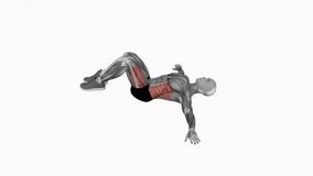 Bent knee Lying Twist fitness exercise workout animation male muscle highlight demonstration at 4K resolution 60 fps crisp quality for websites, apps, blogs, social media etc.