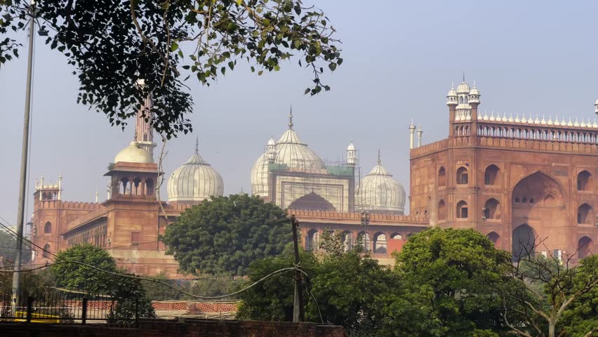 Jama Masjid Mosque in Delhi, India, 4k cinematic shot