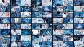 Science, research and laboratory work concept. Diverse people work in modern science labs. Doctors, professors and lab assistants conduct medical, nanotechnological and microelectronic research. - Powered by Shutterstock - Get 15% off with code: PIKWIZARD15