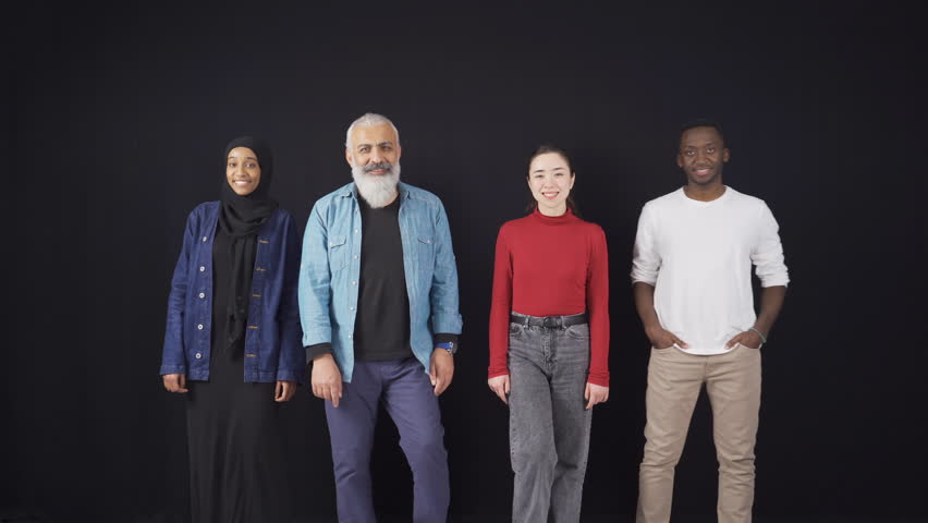 Portrait of multiethnic group of young and old people.
Portrait of happy and smiling multiethnic group of friends. Local and cultural concept.
 | Shutterstock HD Video #1098708637