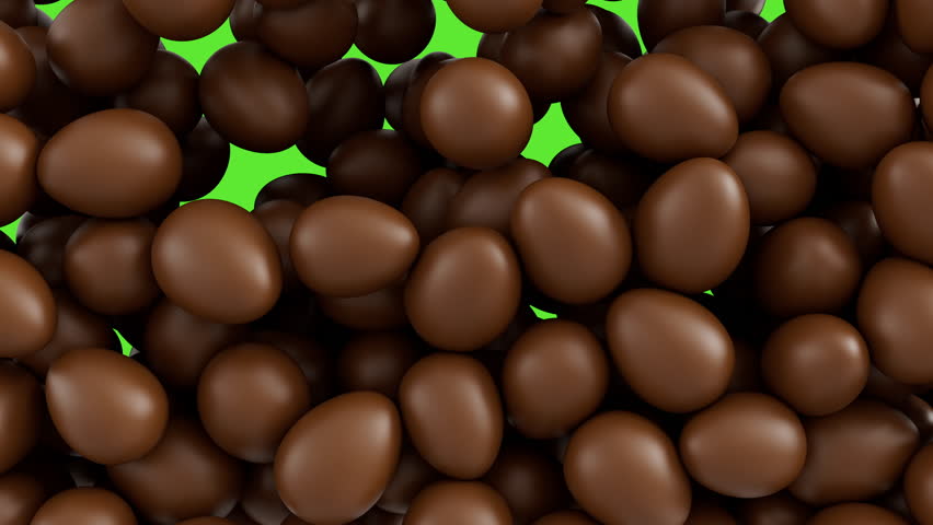 Chocolate Egg's Falling Green Background Easter