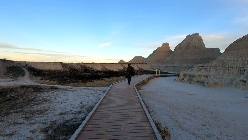 Hyperlapse or time warp of Badlands National Park
