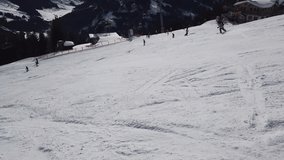 snowboarder. girl snowboarding. man is snowboarding in Zillertal