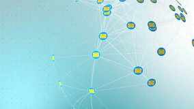 Email address mail letter icon animation blue digital world map technology background - Powered by Shutterstock - Get 15% off with code: PIKWIZARD15