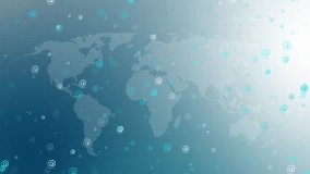 E-mail icon flying randomly on the background of the world map. New E-Mail Message Notification on Smart Phone Device. - Powered by Shutterstock - Get 15% off with code: PIKWIZARD15